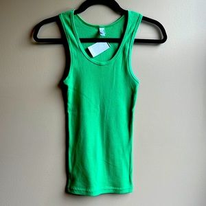 NWT American Apparel green ribbed tank top